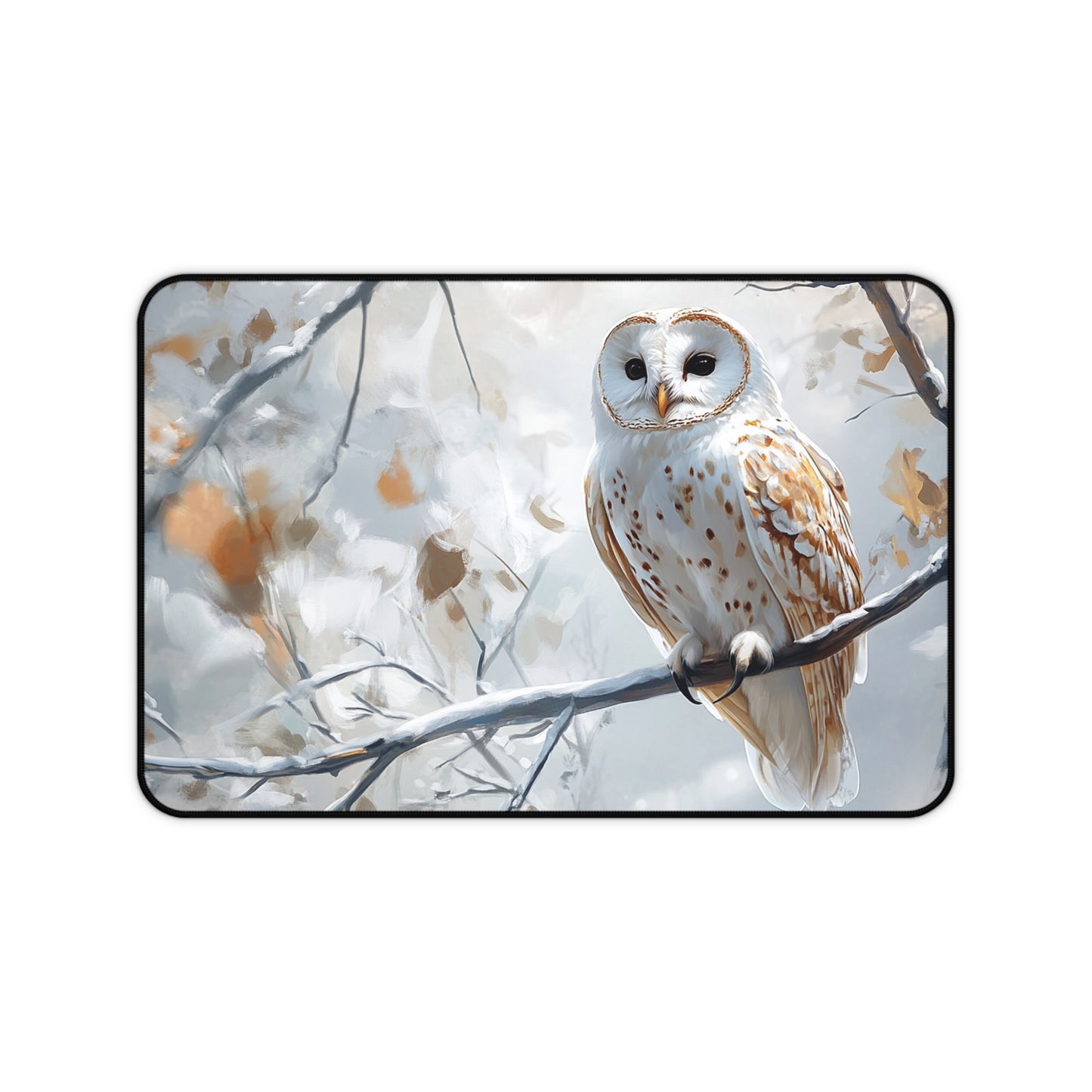 White Owl Desk Mat, Mouse Pad, Gaming Mat