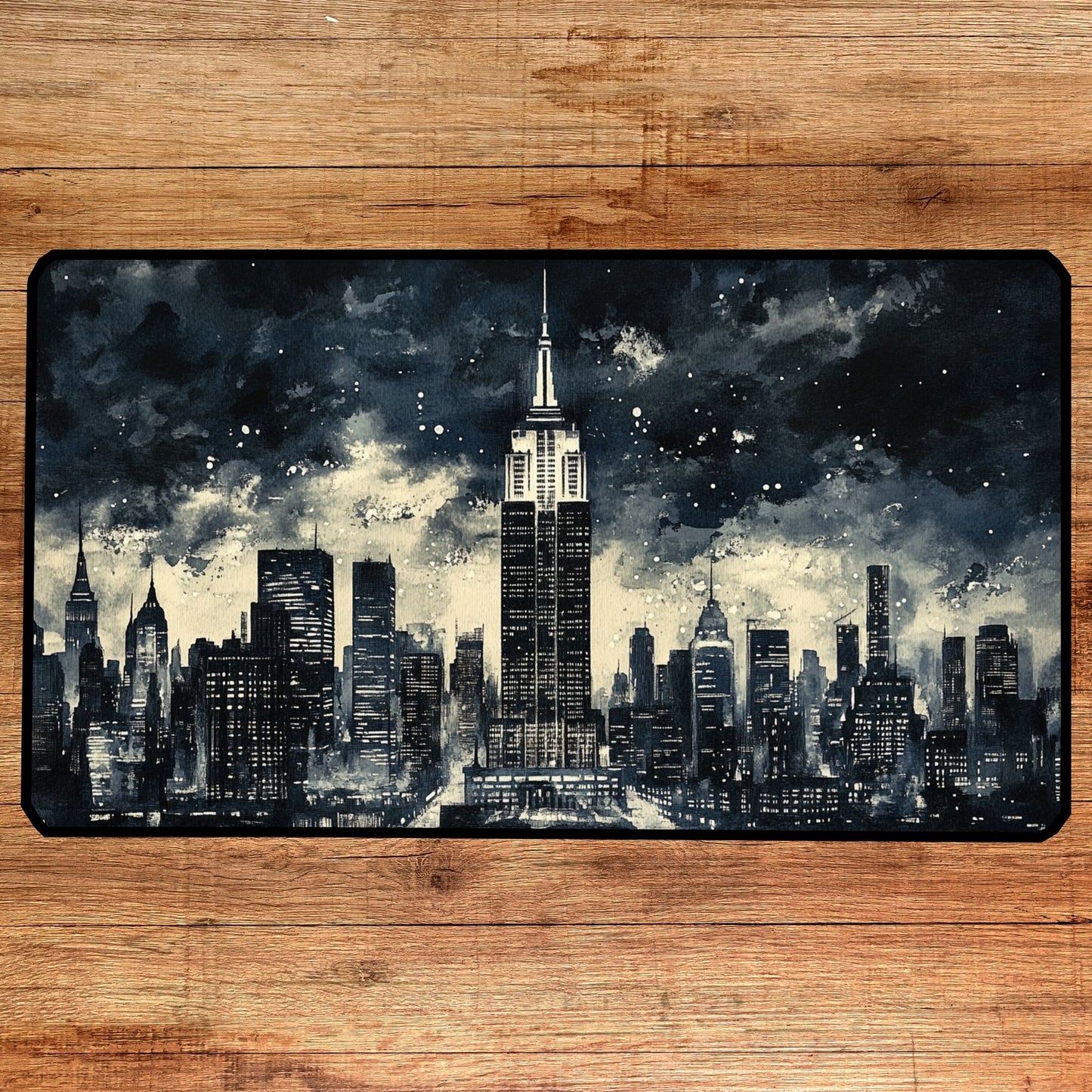 New York Noir Cityscape Desk Mat, Mouse Pad, Gaming Mat