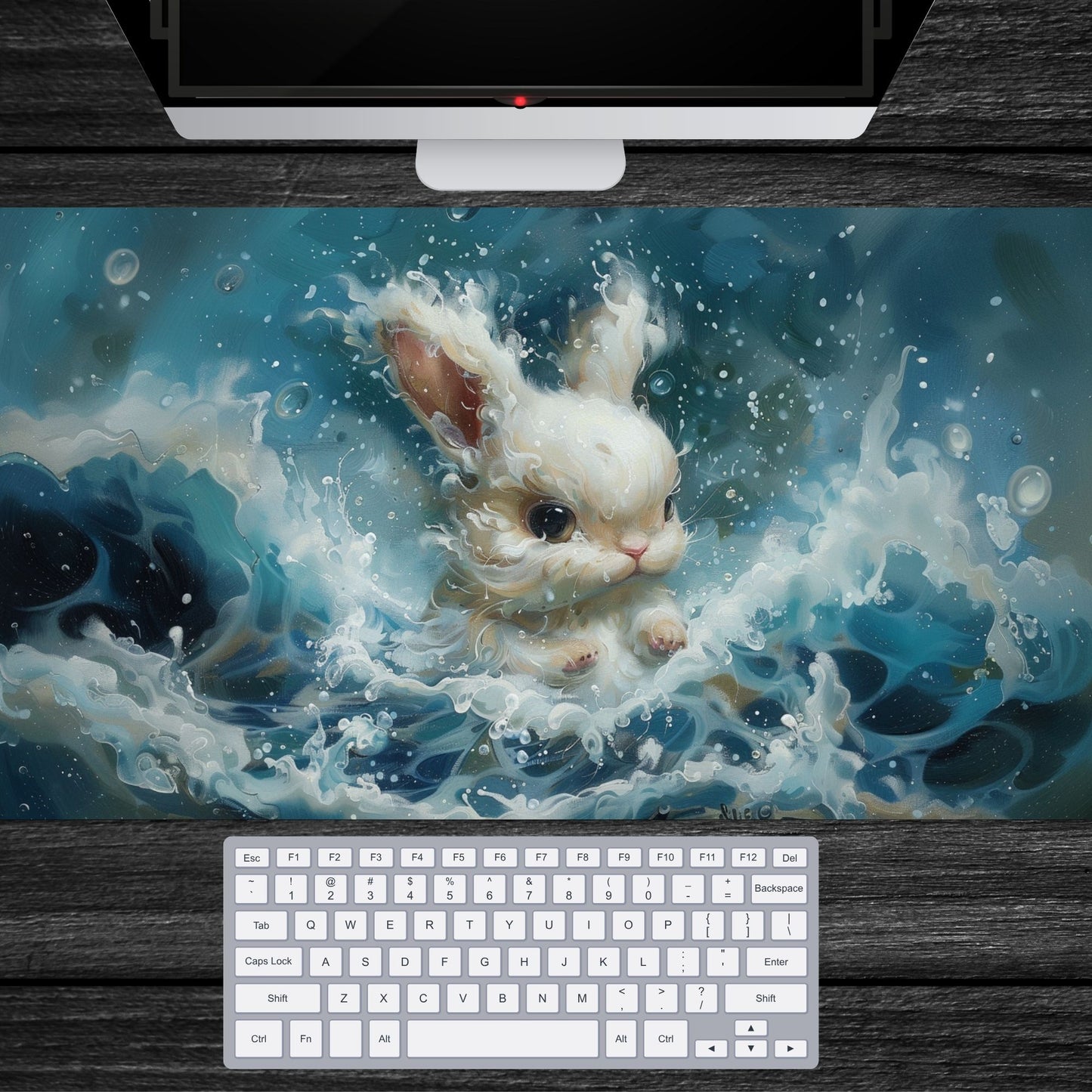 Sea Bunny Desk Mat, Mouse Pad, Gaming Playmat
