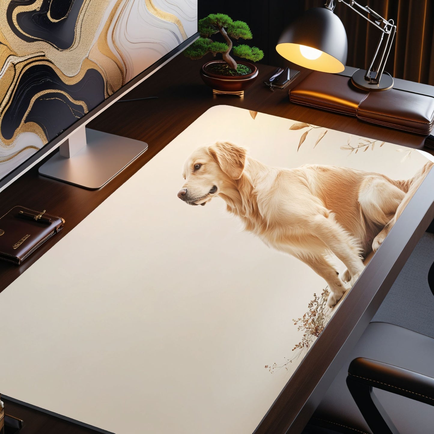 Golden Retriever Desk Mat, Mouse Pad, Gaming Mat