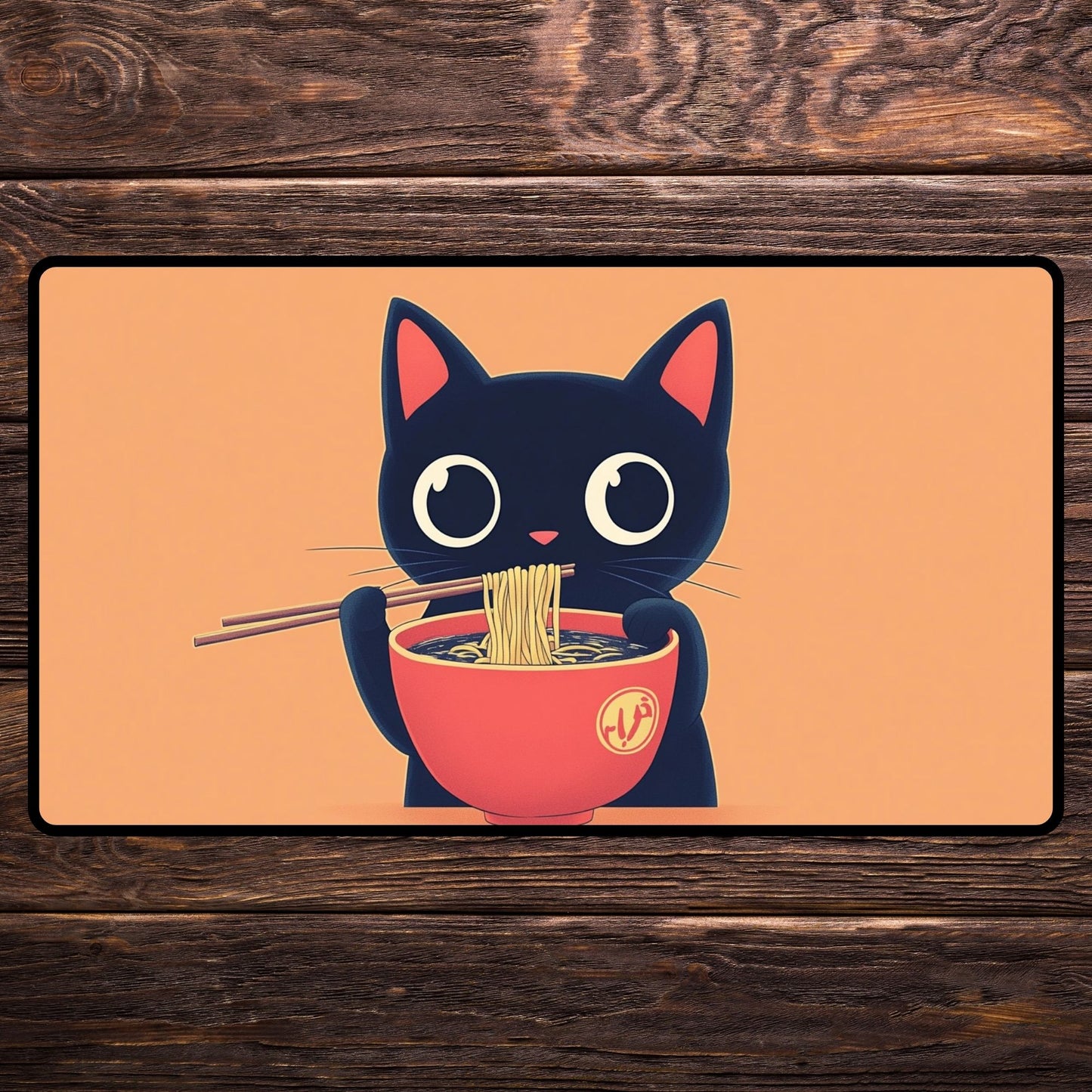 Kawaii Ramen Cat Desk Mat, Mouse Pad, Gaming Playmat