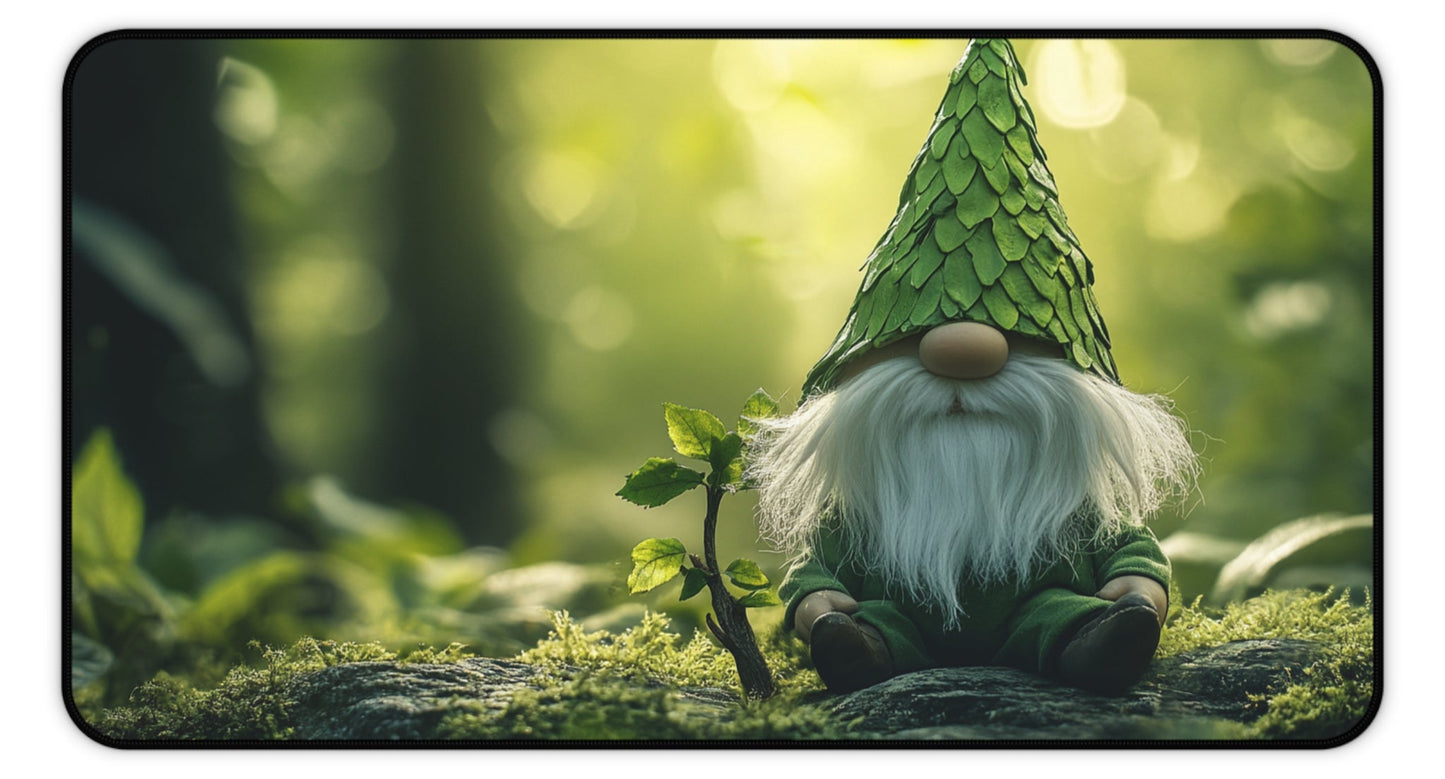 Woodland Gnome Desk Mat, Mouse Pad, Gaming Playmat