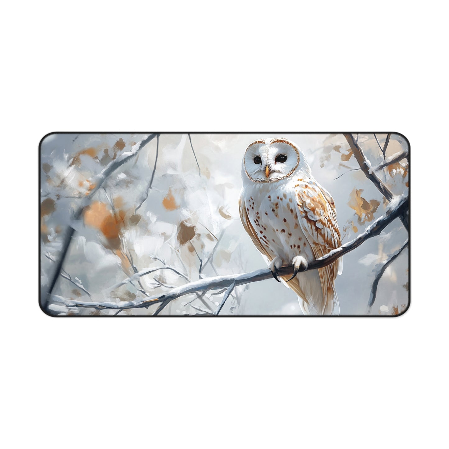 White Owl Desk Mat, Mouse Pad, Gaming Mat
