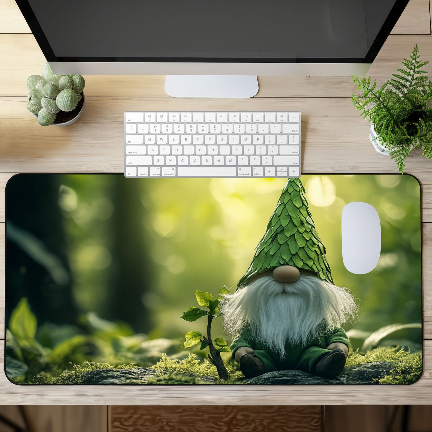 Woodland Gnome Desk Mat, Mouse Pad, Gaming Playmat