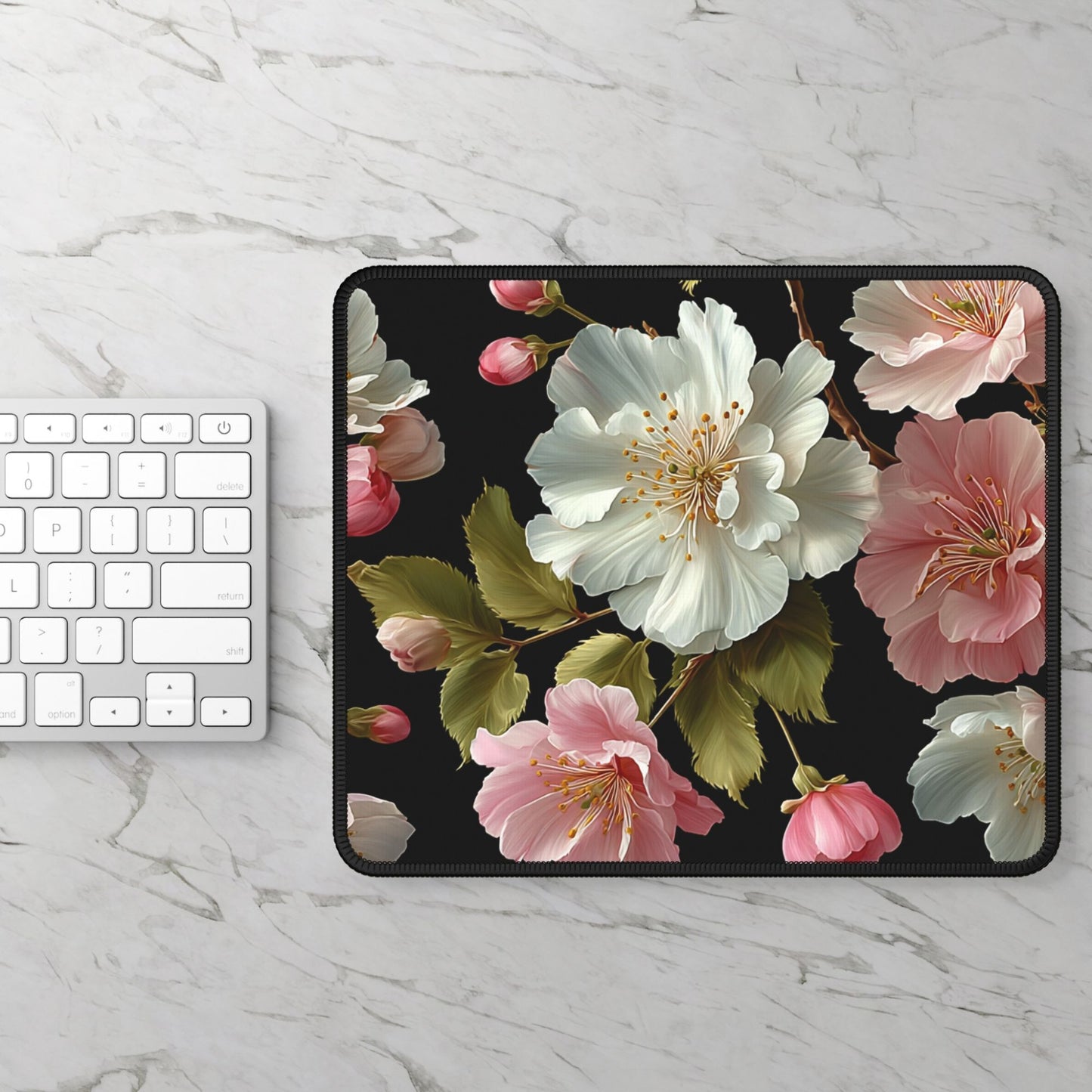 Peony Flowers Desk Mat, Mouse Pad, Gaming Playmat