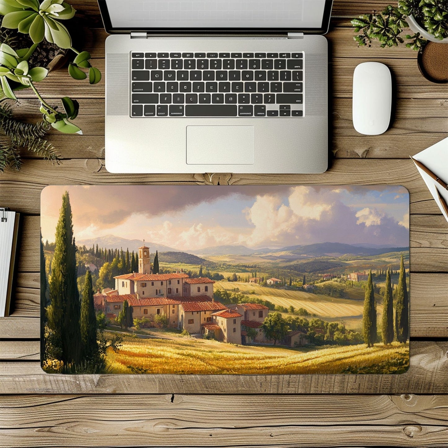Tuscan Landscape Desk Mat, Mouse Pad, Gaming Playmat