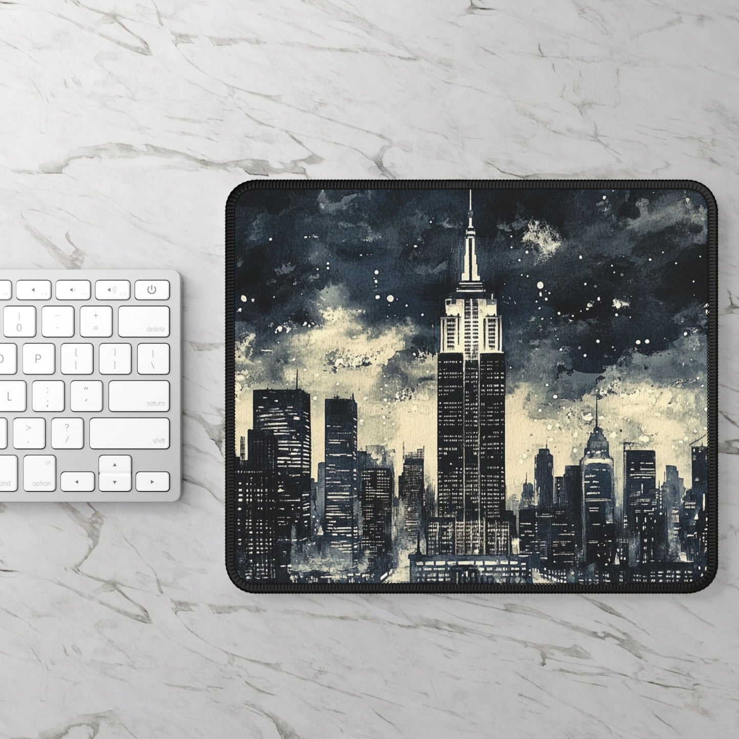 New York Noir Cityscape Desk Mat, Mouse Pad, Gaming Mat
