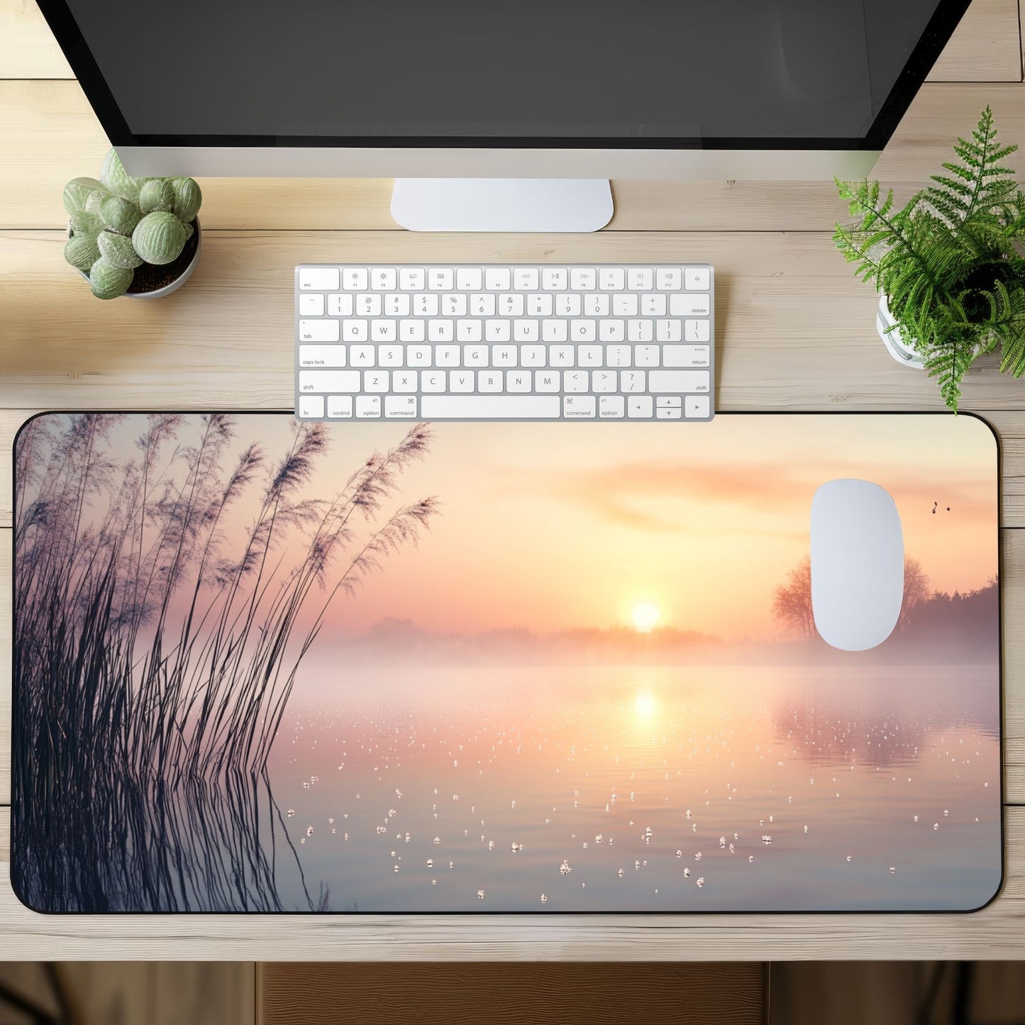 Sunrise on the Lake Desk Mat, Mouse Pad, Gaming Playmat
