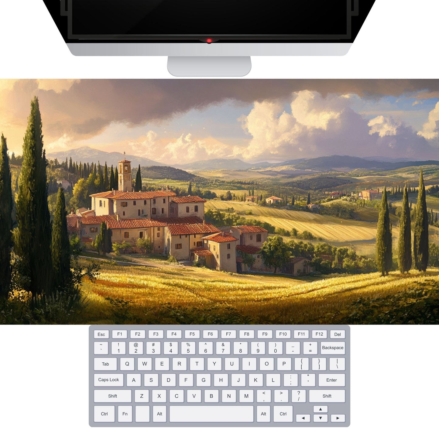 Tuscan Landscape Desk Mat, Mouse Pad, Gaming Playmat