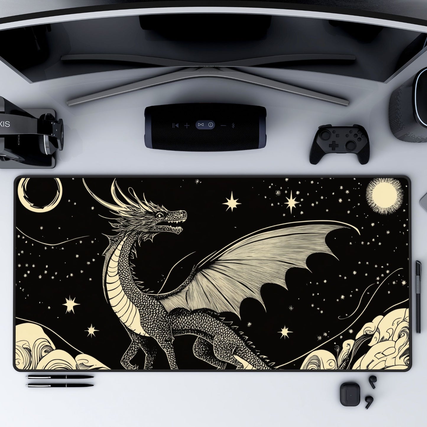 Celestial Dragon Desk Mat, Mouse Pad, Gaming Mat