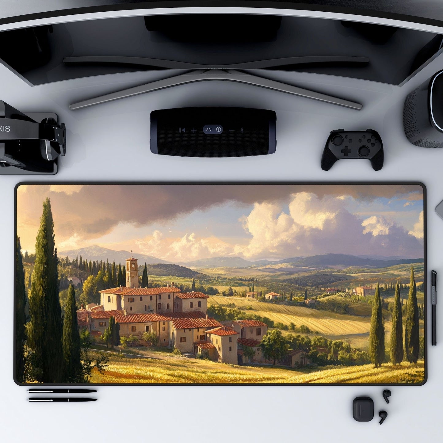 Tuscan Landscape Desk Mat, Mouse Pad, Gaming Playmat