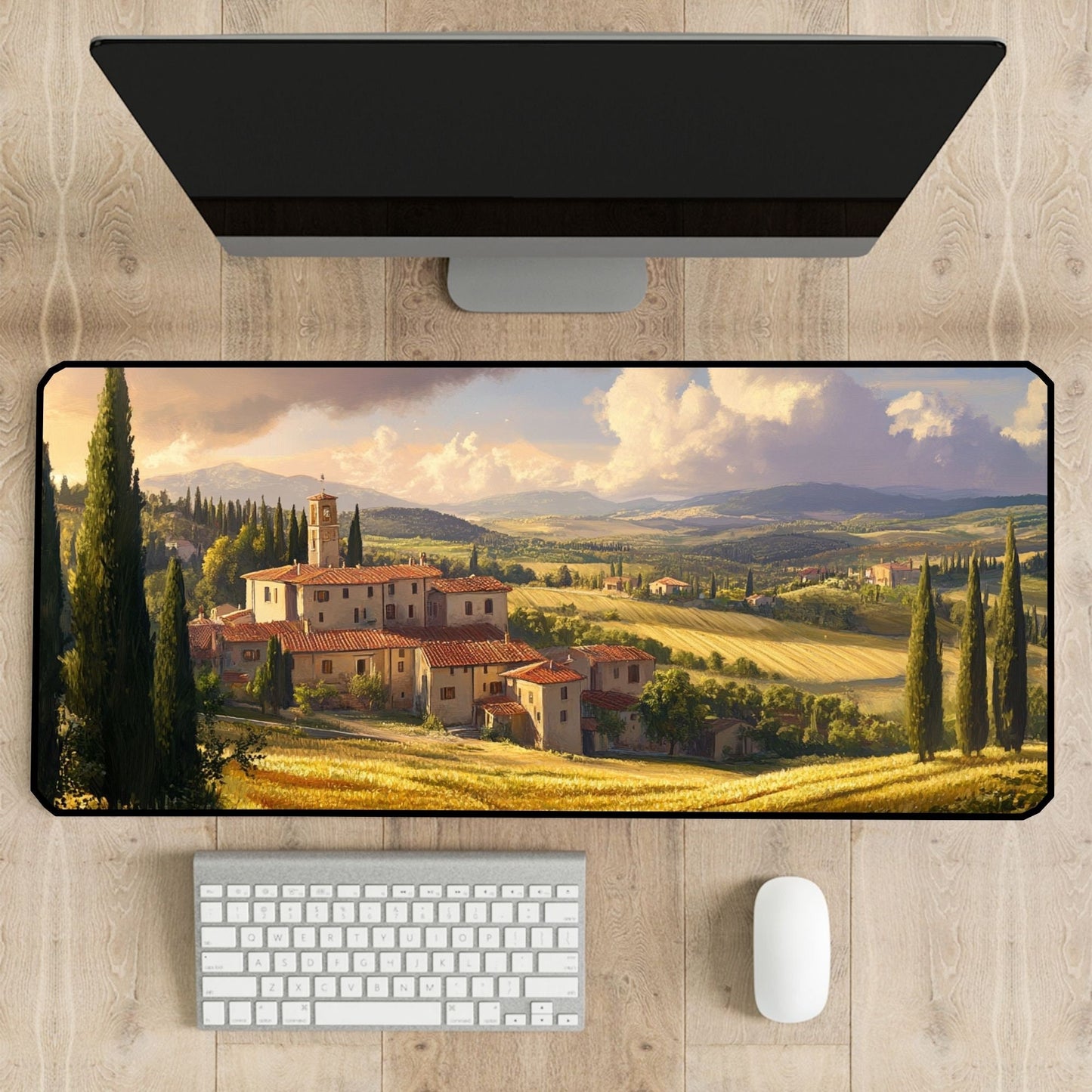 Tuscan Landscape Desk Mat, Mouse Pad, Gaming Playmat