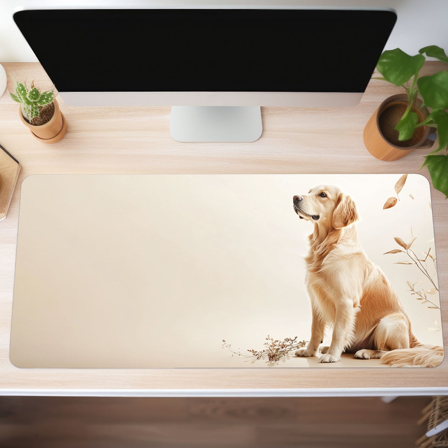 Golden Retriever Desk Mat, Mouse Pad, Gaming Mat