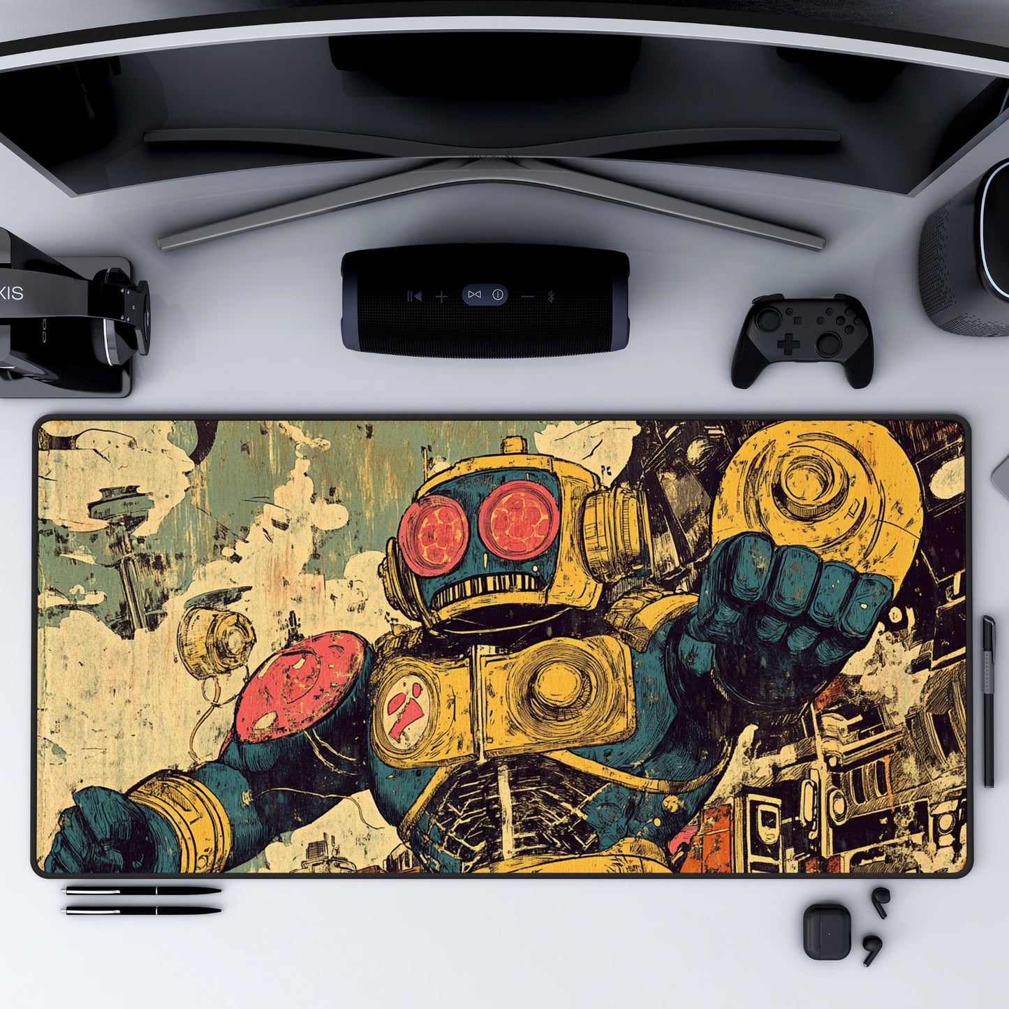 Comic Book Art Desk Mat, Mouse Pad, Gaming Mat