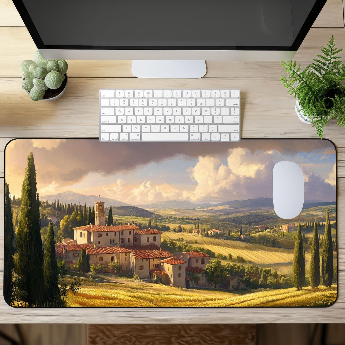 Tuscan Landscape Desk Mat, Mouse Pad, Gaming Playmat
