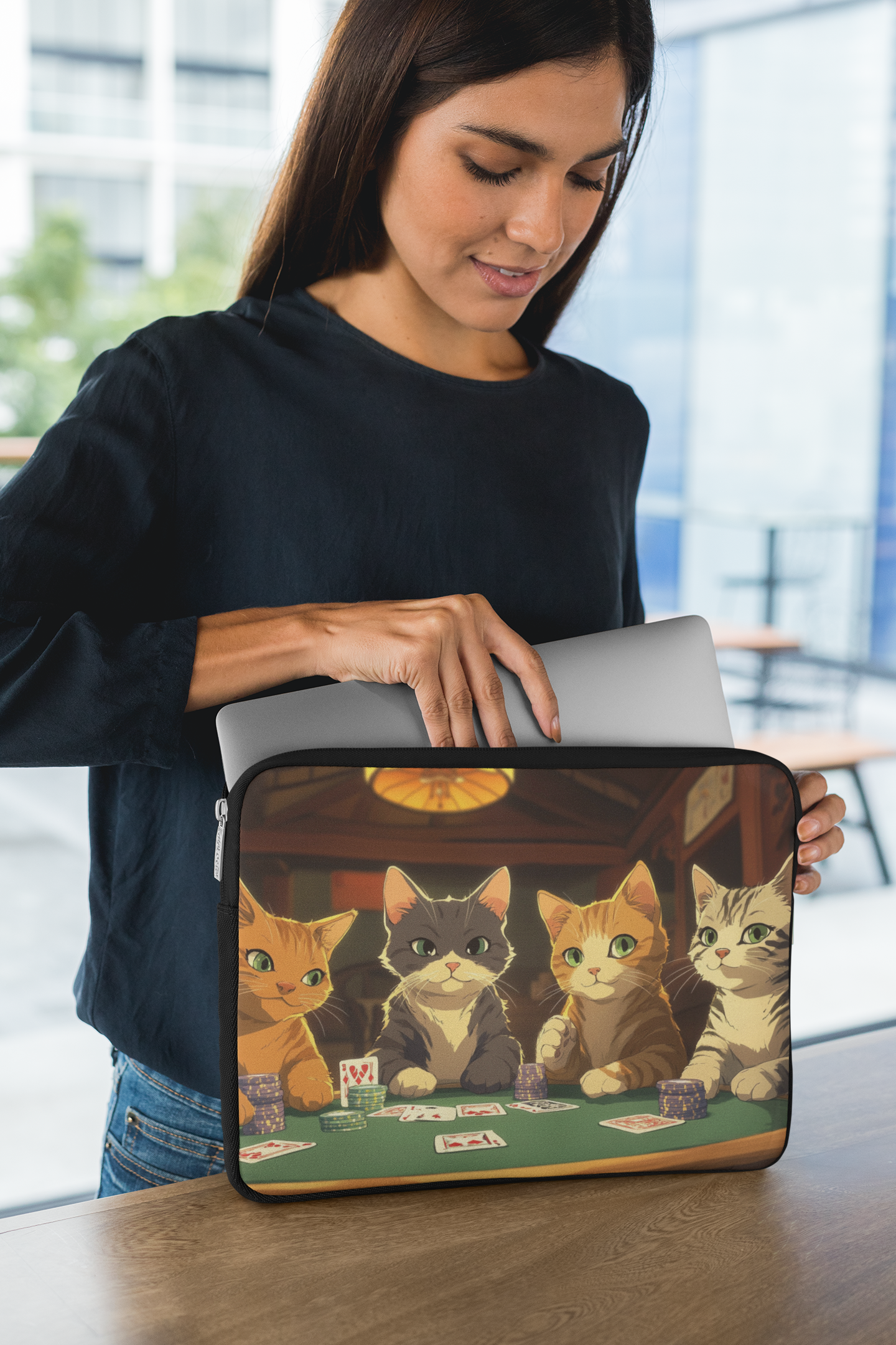 Cats Playing Poker Laptop and Tablet Sleeve / Bag / Case