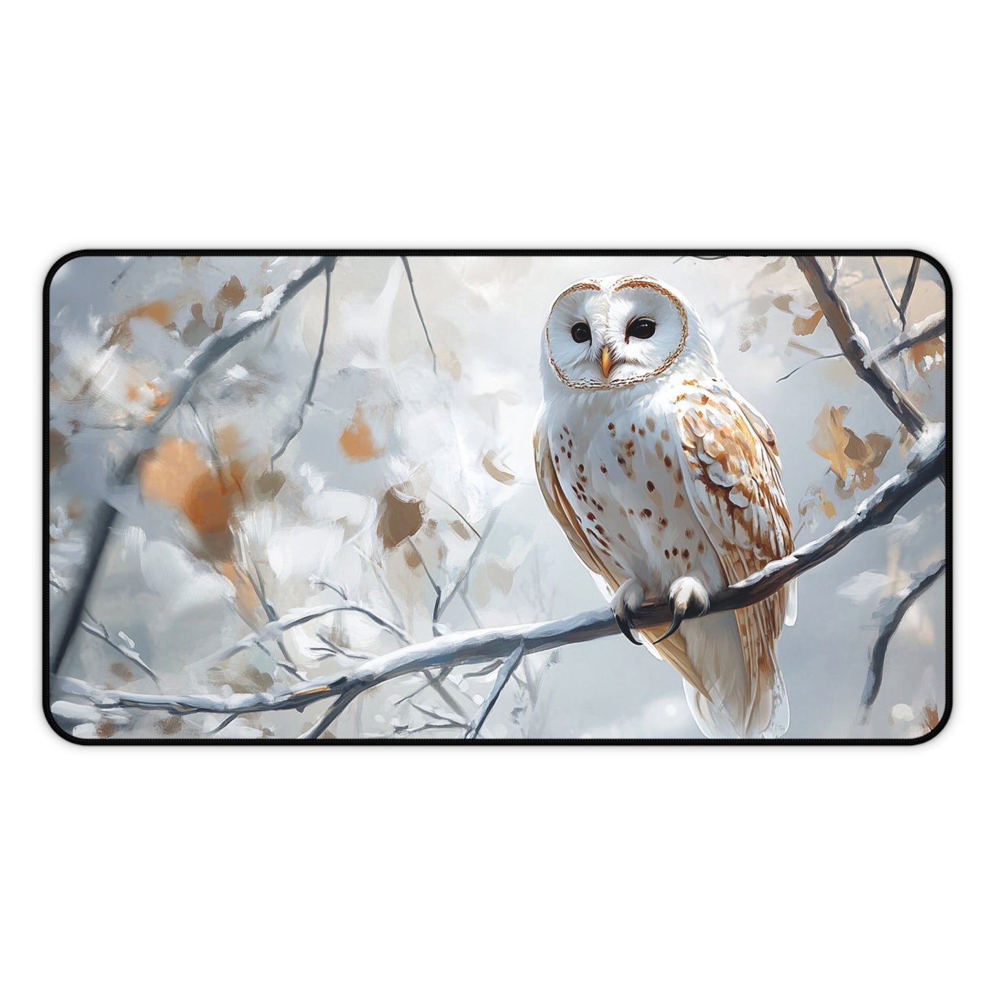 White Owl Desk Mat, Mouse Pad, Gaming Mat