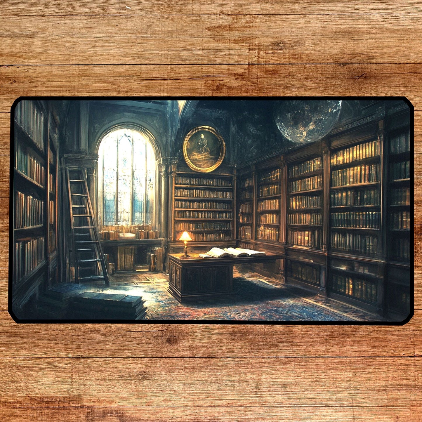 Dark Academia Library Desk Mat, Mouse Pad, Gaming Playmat