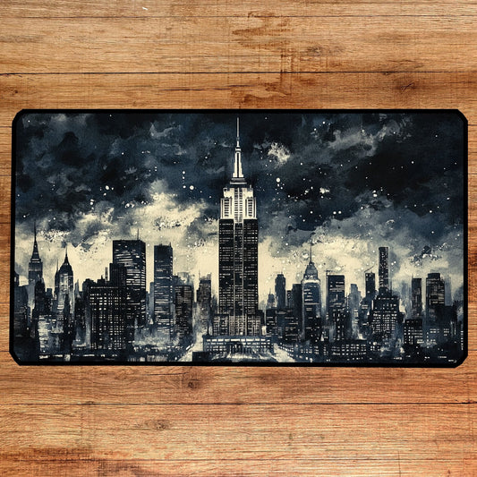 New York Noir Cityscape  Desk Mat, Mouse Pad, Gaming Mat