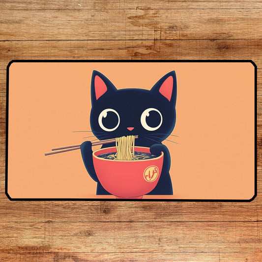 Kawaii Ramen Cat Desk Mat, Mouse Pad, Gaming Playmat