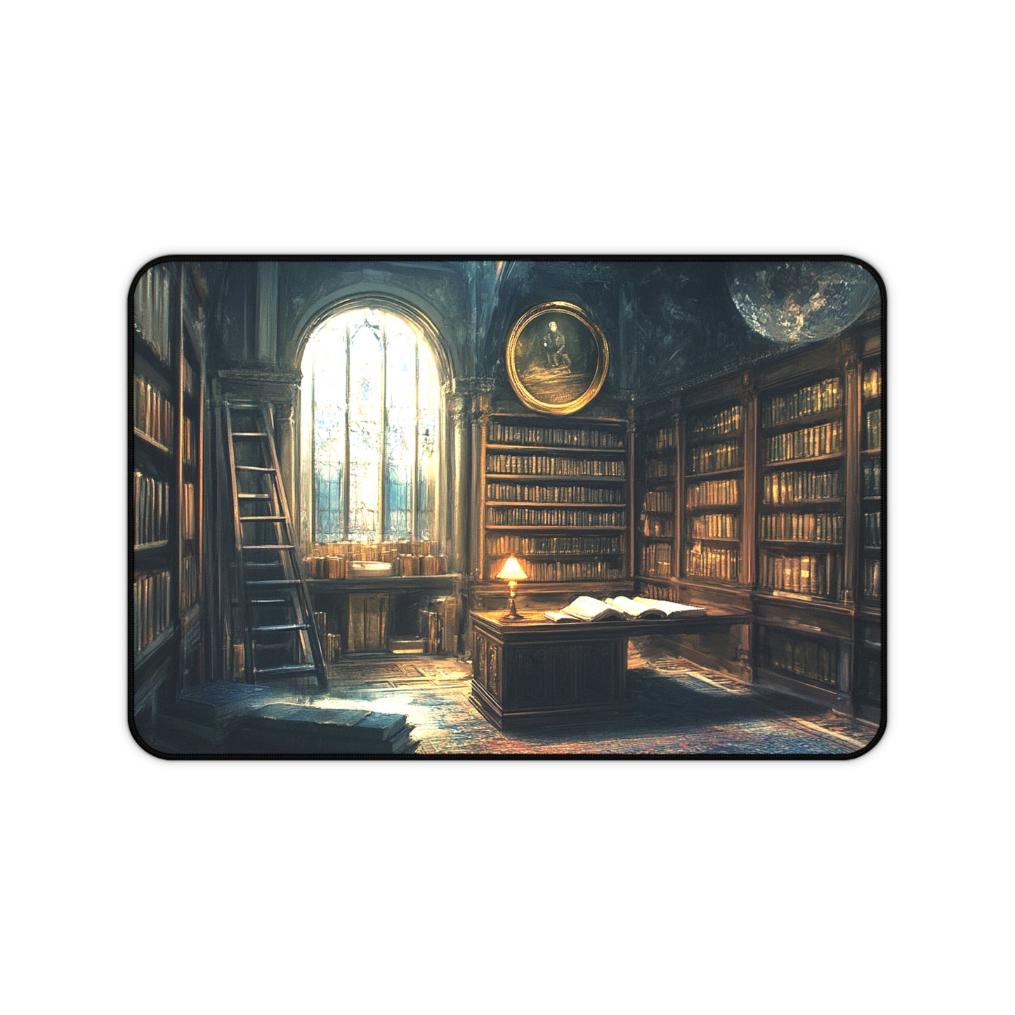 Dark Academia Library Desk Mat, Mouse Pad, Gaming Playmat