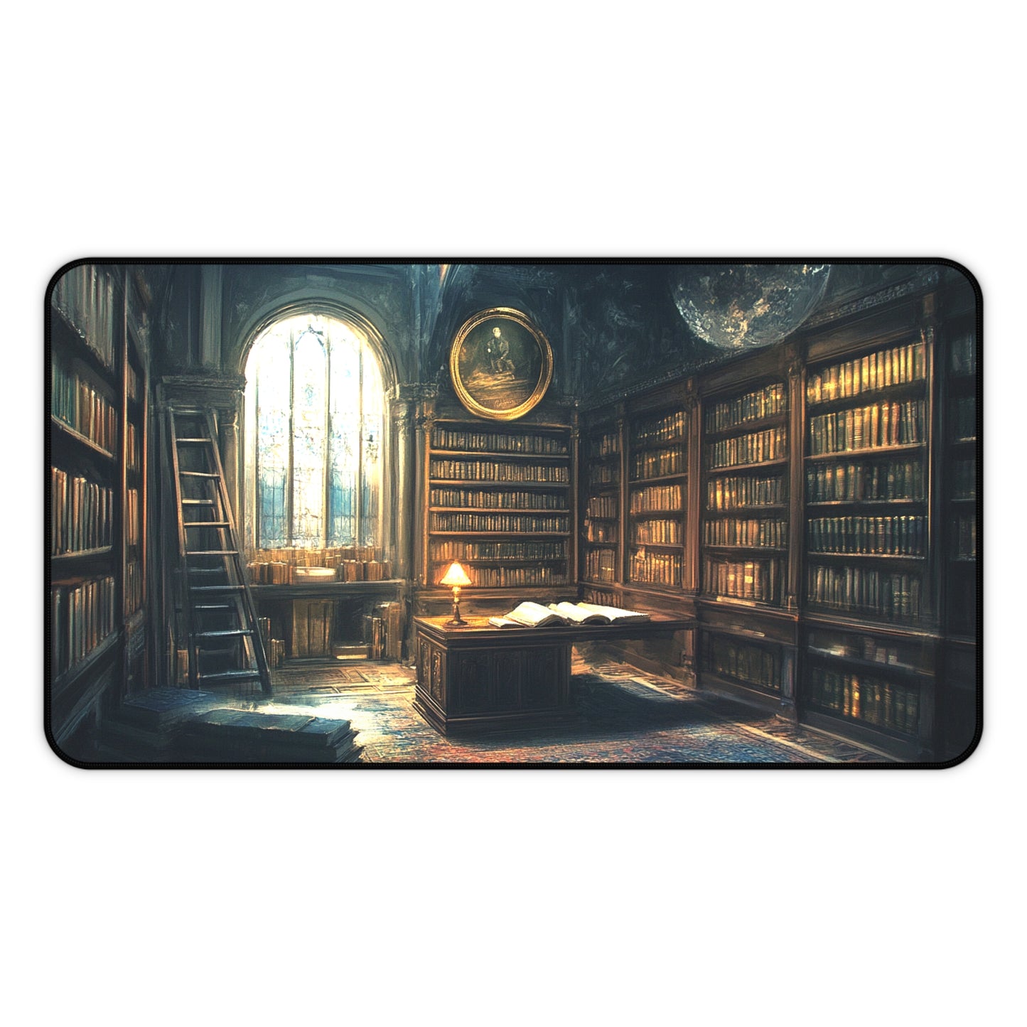 Dark Academia Library Desk Mat, Mouse Pad, Gaming Playmat