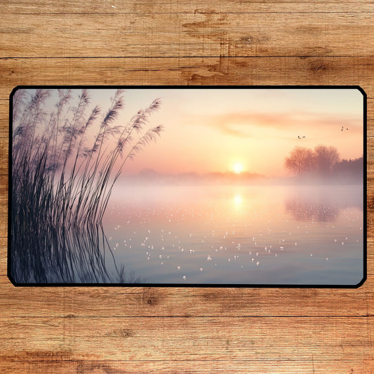 Sunrise on the Lake Desk Mat, Mouse Pad, Gaming Playmat