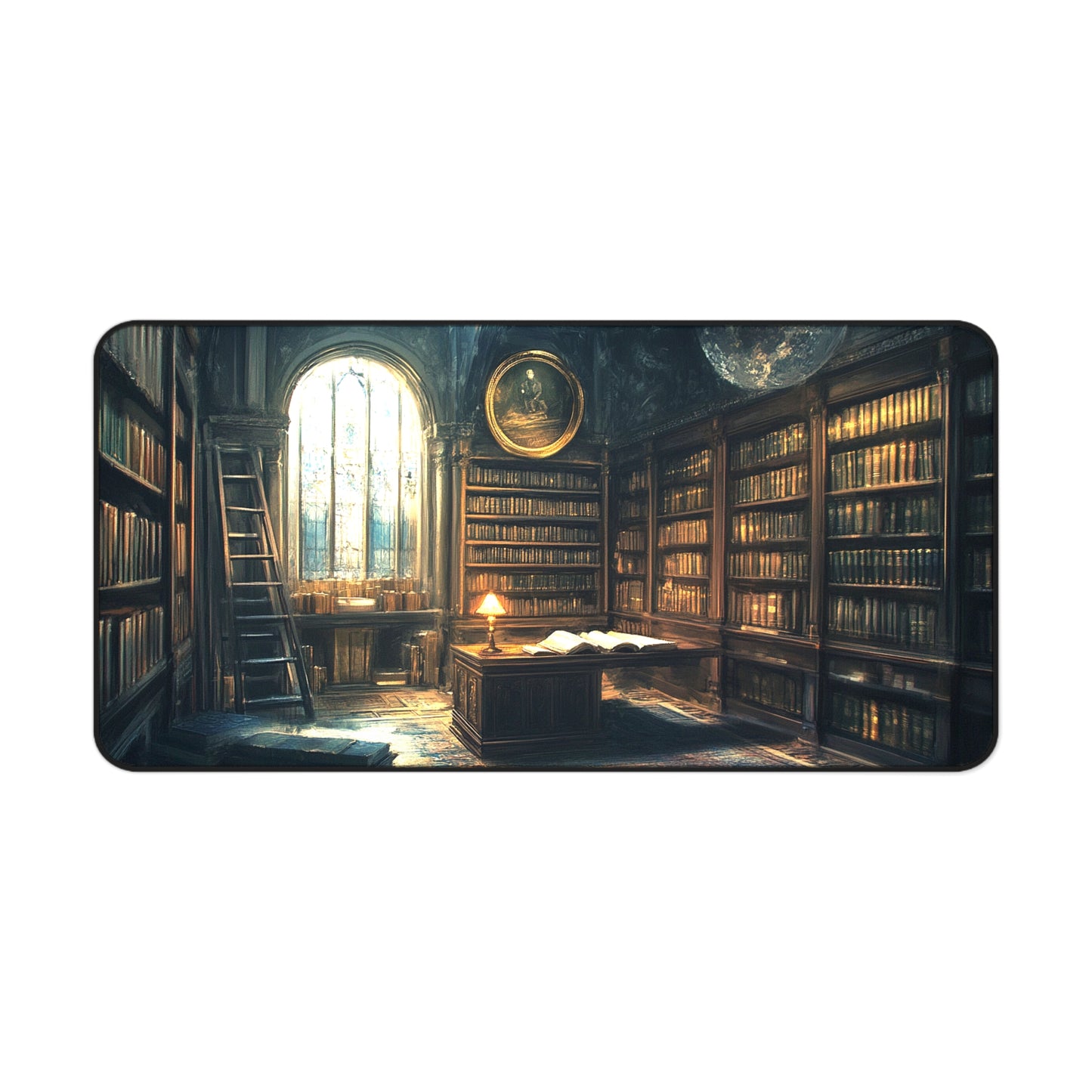 Dark Academia Library Desk Mat, Mouse Pad, Gaming Playmat