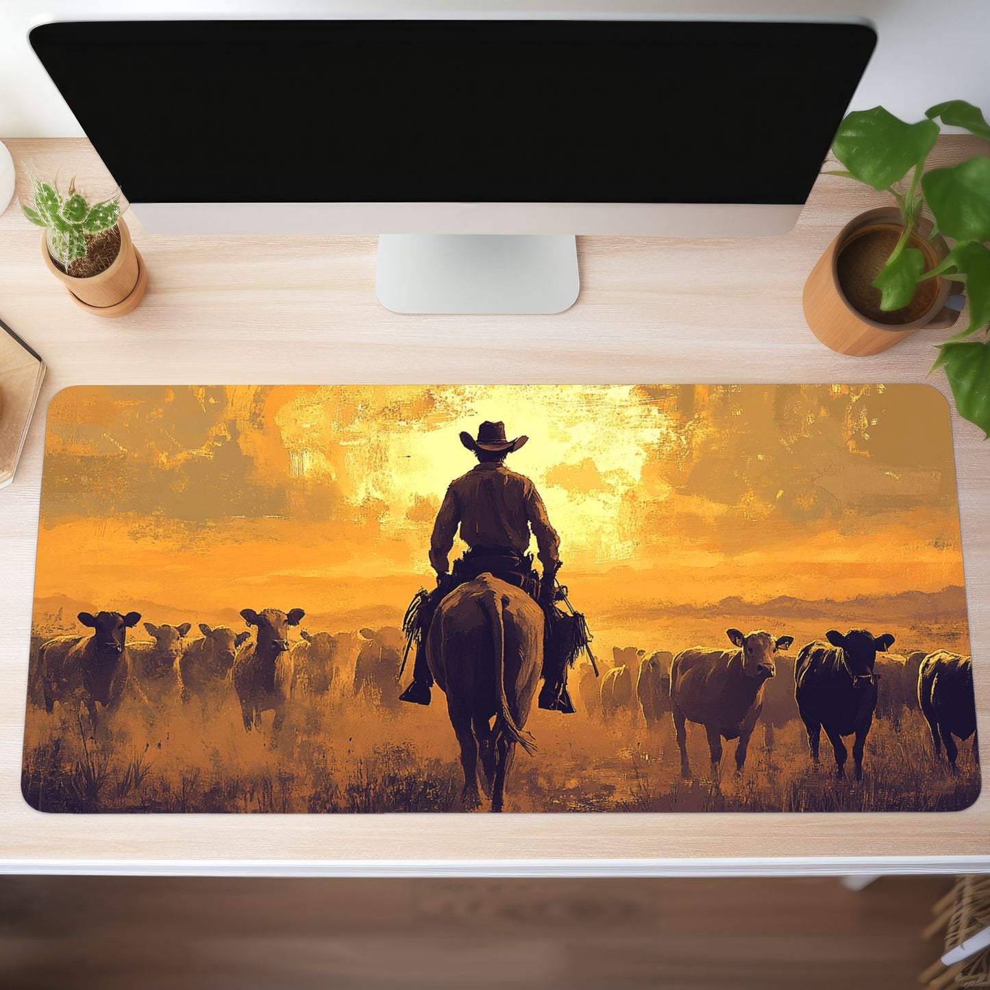Western Art Desk Mat, Mouse Pad, Gaming Playmat