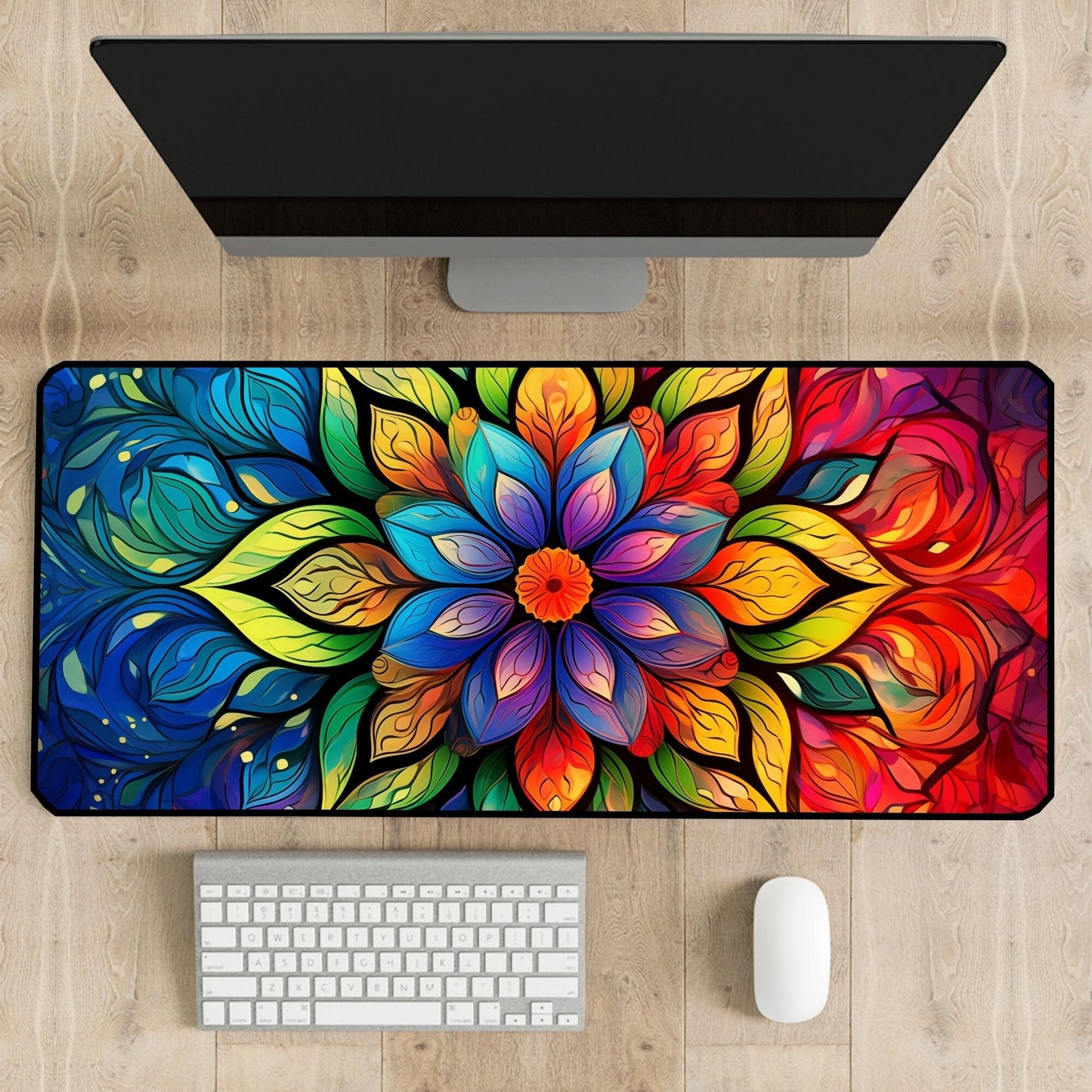 Mandala Desk Mat, Mouse Pad, Gaming Playmat