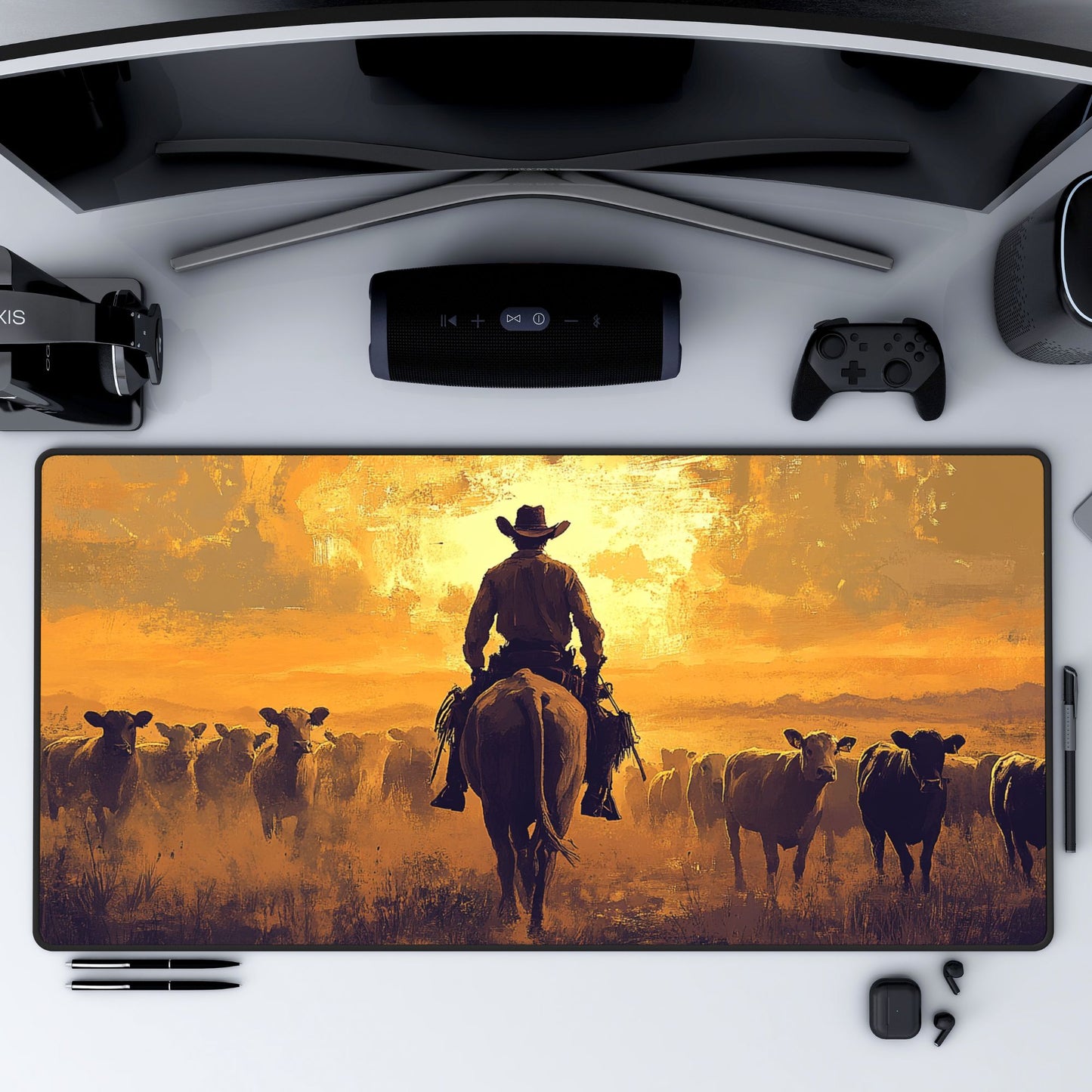 Western Art Desk Mat, Mouse Pad, Gaming Playmat