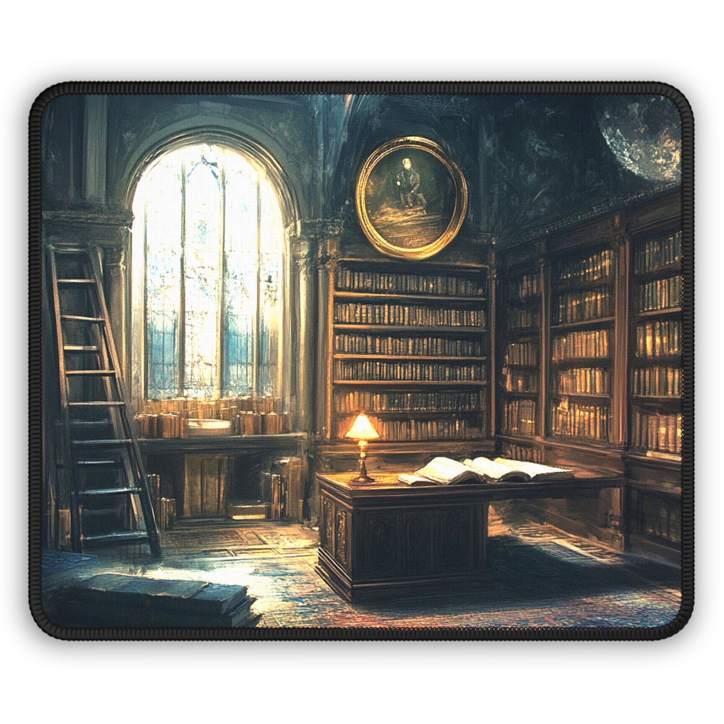 Dark Academia Library Desk Mat, Mouse Pad, Gaming Playmat