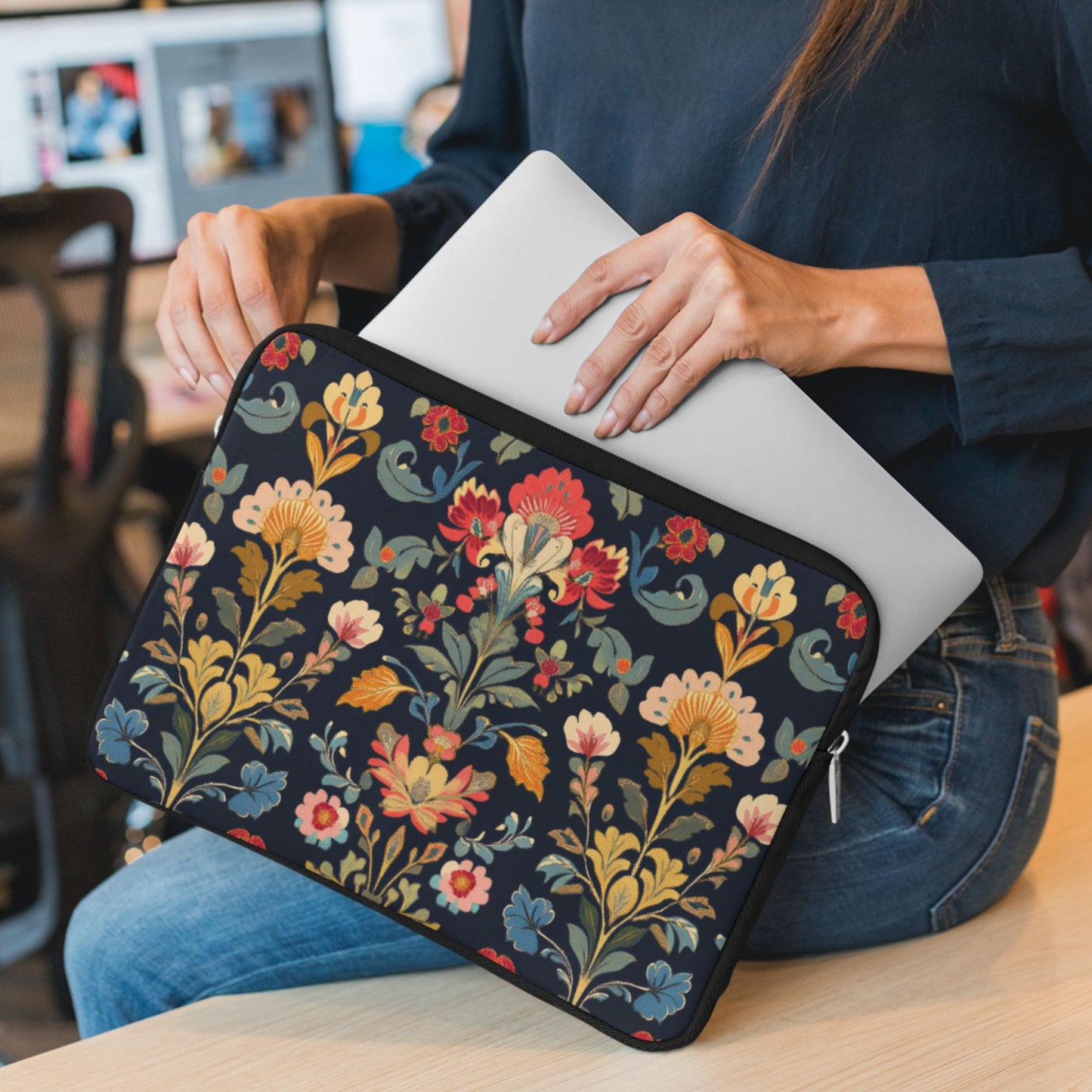 Dark Floral Laptop and Tablet Sleeve/Bag/Case