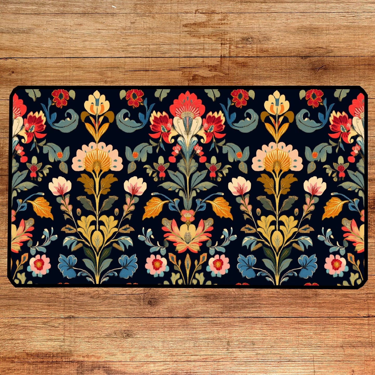 Dark Floral Desk Mat, Mouse Pad, Gaming Mat