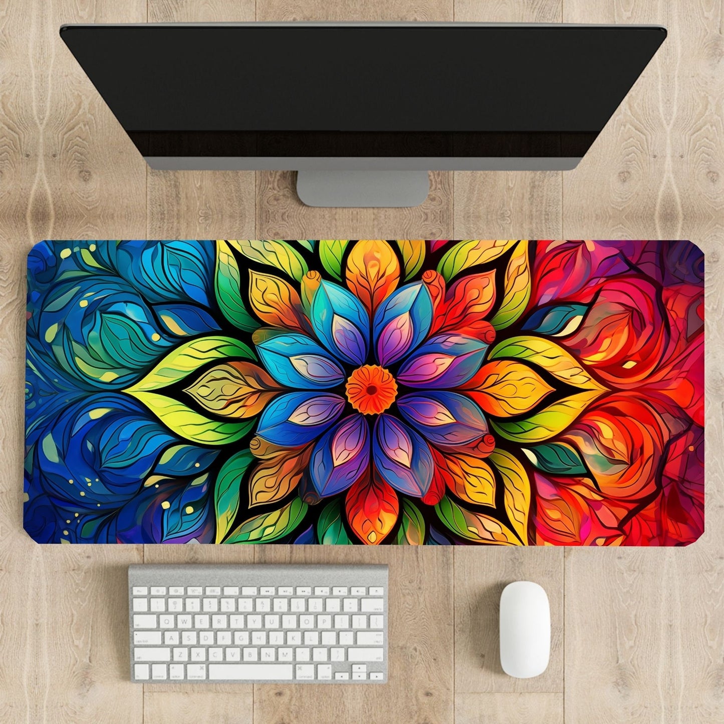 Mandala Desk Mat, Mouse Pad, Gaming Playmat